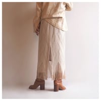 "Nuit" metallic crochet fringe sleeveless maxi dress
