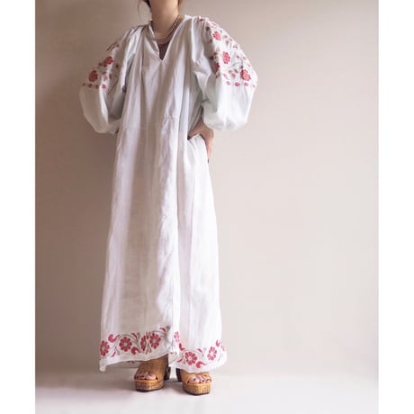 vintage ukrainian embroidered maxi dress
