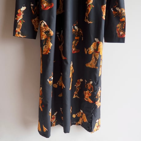 70〜80s geisha print maxi dress