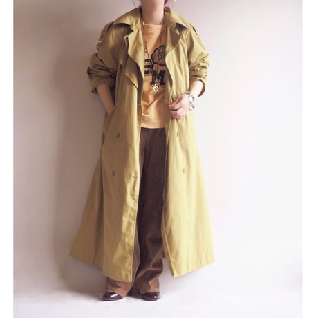 80s〜 euro vintage pistàcchio design trench coat