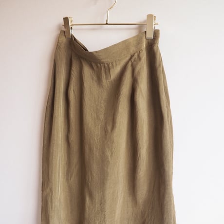 made in USA rayon olive set up (blouse & skirt)