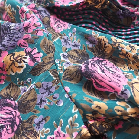 80s "Diane Freis × Neiman Marcus"  dot floral special maxi dress