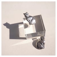 vintage silver925 cat earrings