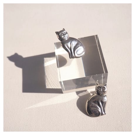 vintage silver925 cat earrings