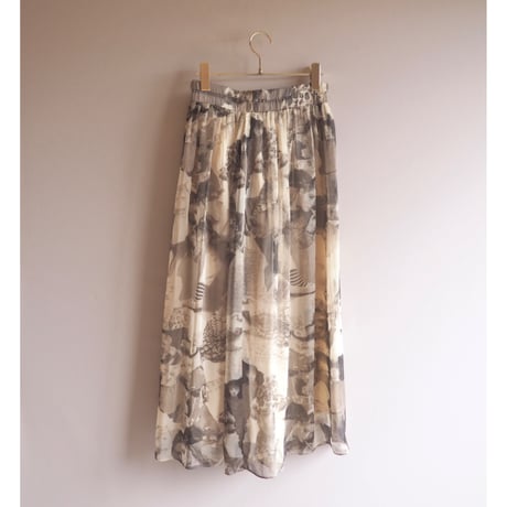 vintage photo print sheer sleeveless tops & midi skirt set