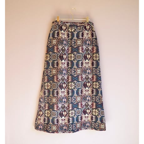 70s abstract tapestry maxi skirt