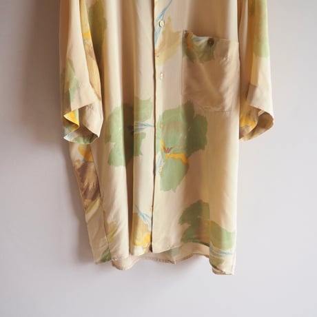 vintage floral print oversized s/s blouse