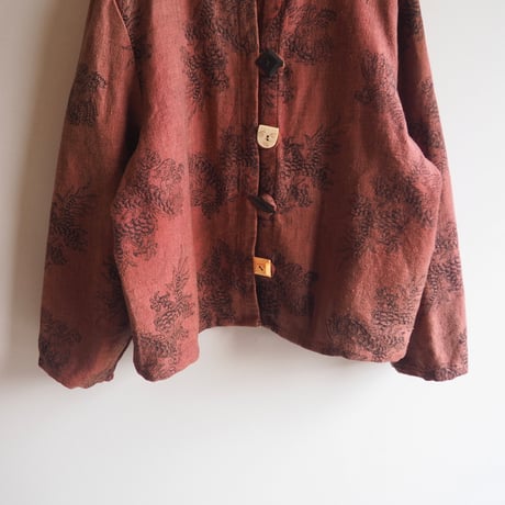 made in Nepal dragon design cropped jacket