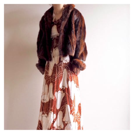 60s dark brown mink fur jacket