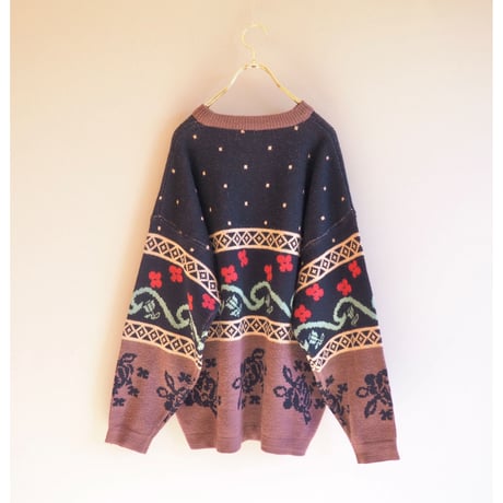 vintage floral pattern sweater