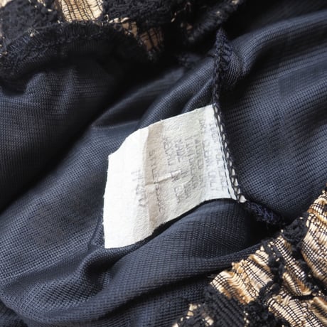 made in USA Black×Gold tiered lace maxi skirt