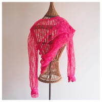 80s〜 vivid pink lace blouse