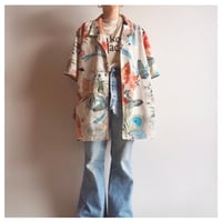 "Maggy Sweet" oriental print oversized s/s blouse