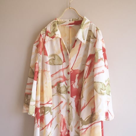 vintage oversized abstract sheer blouse
