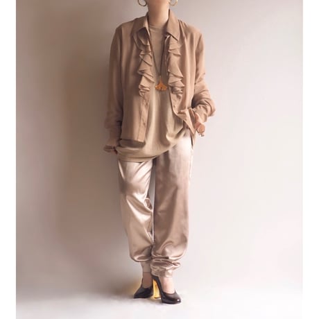 "FORENZA" ruffle sheer blouse