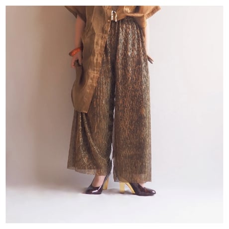 vintage metallic textured easy pants