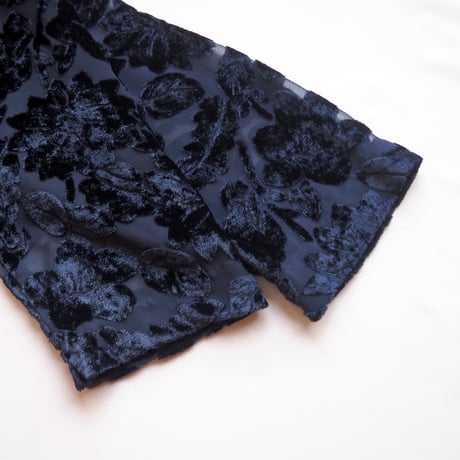 "Carol Little sport" floral velvet sheer blouse