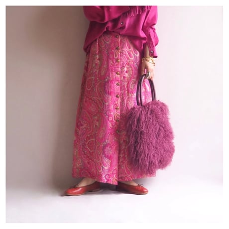 60〜70s "Patty Woodard california" tapestry maxi skirt