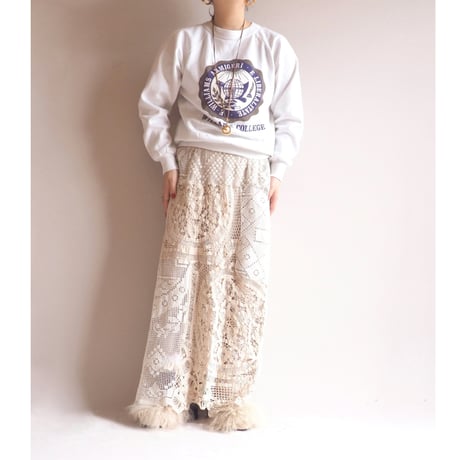 80〜90s college print sweat
