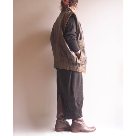 vintage leather design vest