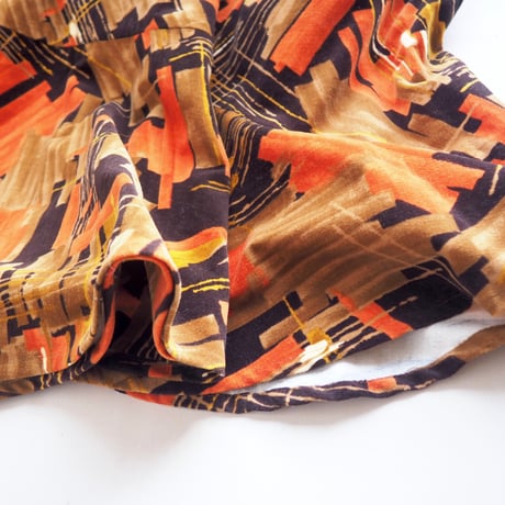 70s〜 abstract design velvet maxi skirt