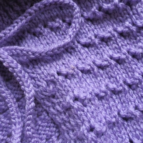 60〜70s  hand knitted balloon sleeve cardigan