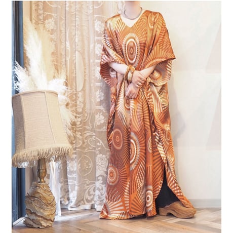 "LUXELL intimates" satin ethnic kaftan dress