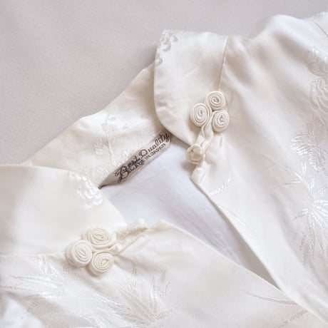 60s chinese white satin coat