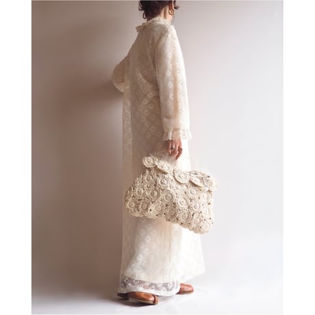 60〜70s "Say-Lu" lace house maxi dress