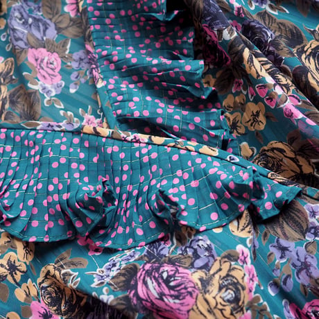 80s "Diane Freis × Neiman Marcus"  dot floral special maxi dress