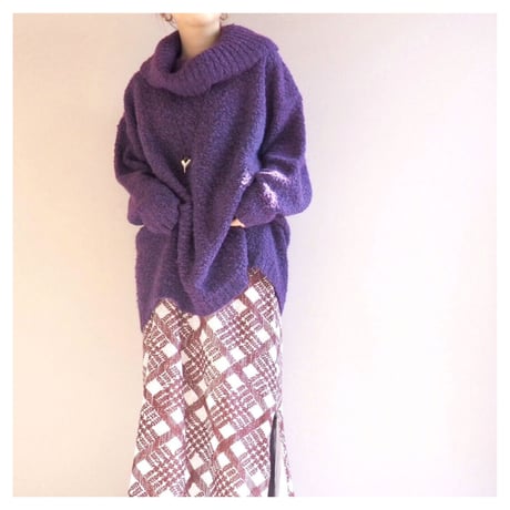 vintage loop yarn oversized turtleneck sweater