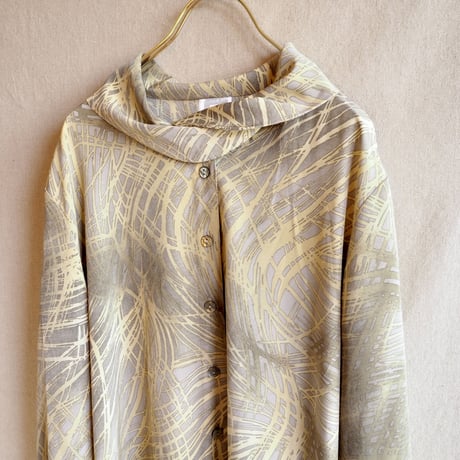 vintage abstract print oversized blouse