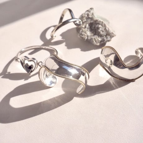 vintage Mexican silver wave bangle