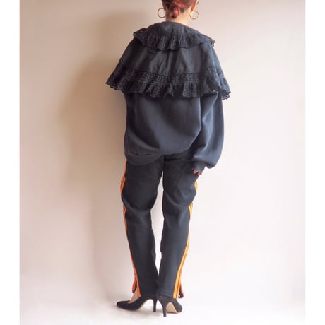 80s "Adidas" black × orange track pants