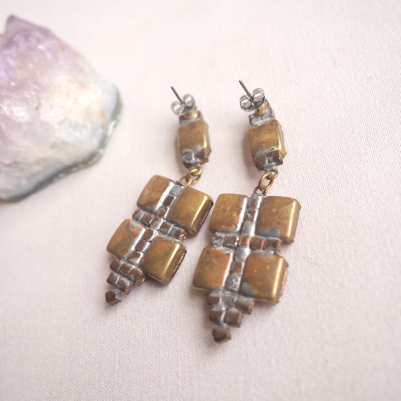 vintage czech rhinestone earrings(C) | Nia vin