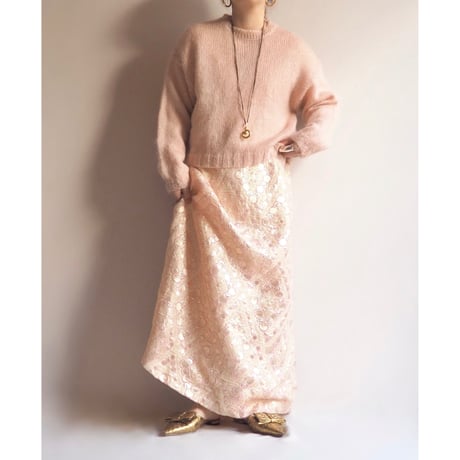 "REFERENCE POINT" cropped mohair sweater (dusty pink)