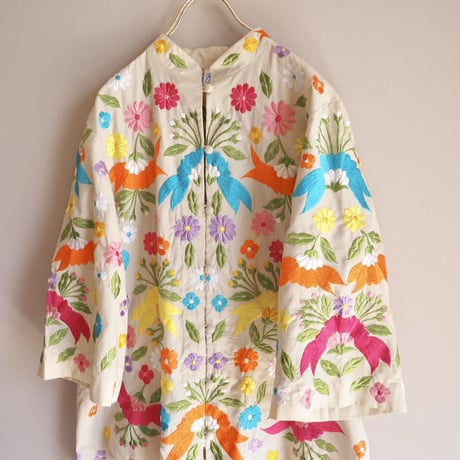 70s floral embroidered jacket