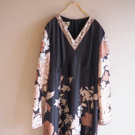 70s〜 "NICLI MODE" floral maxi dress