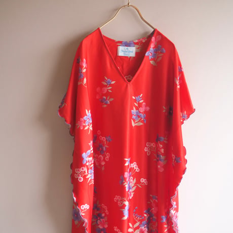 70s "Sears" floral kaftan dress