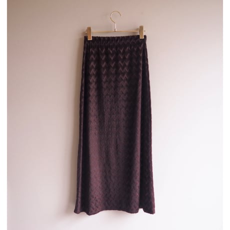80〜90s zigzag velours maxi skirt