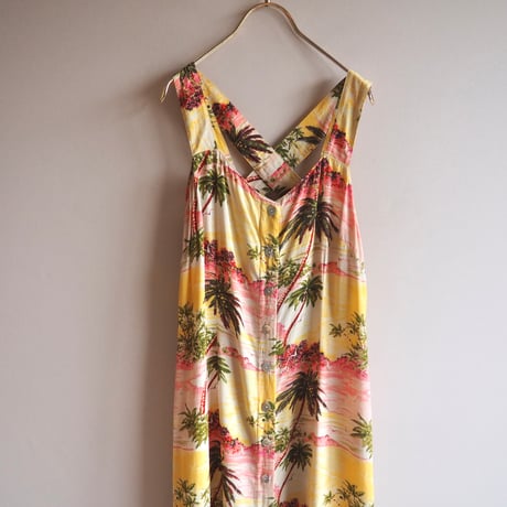 80s "Carol Anderson" tropical sleeveless maxi dress