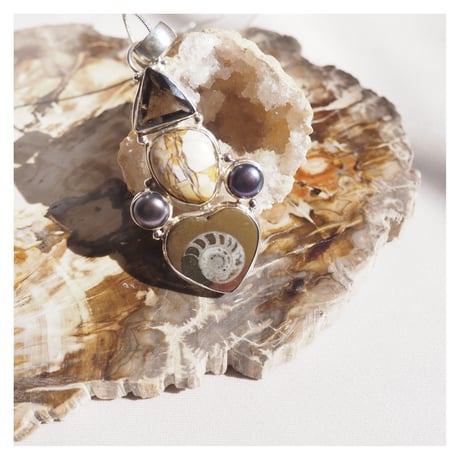 vintage multi stone design silver925 necklace