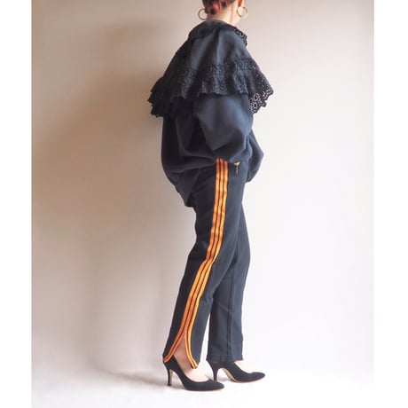 80s "Adidas" black × orange track pants