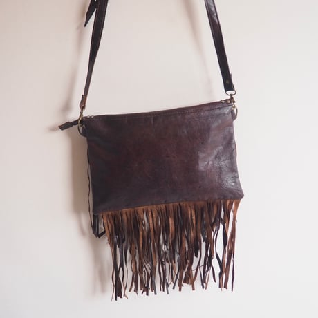 70〜80s studs fringe leather bag