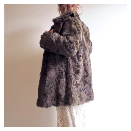vintage brown lamb fur jacket