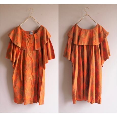 vintage big collar african batik tunic dress & skirt