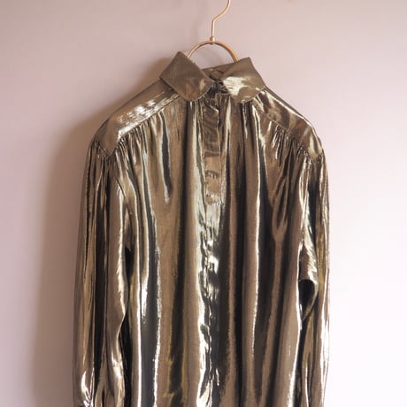 70s〜 "EVAN PICONE PETITES" gold blouse