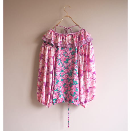 80s "Diane Freis" floral ruffle blouse (PK)