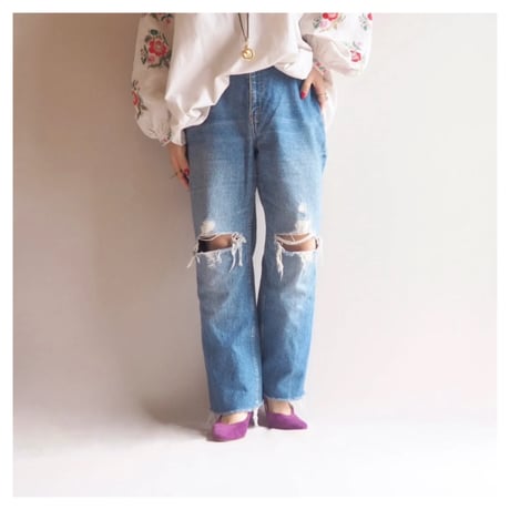 80s made in USA Levi's 505 damage denim