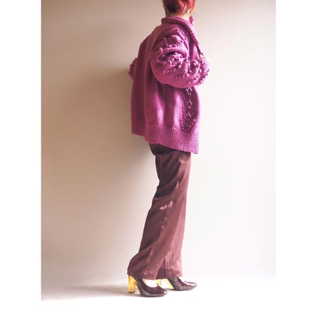 vintage popcorn design cardigan
